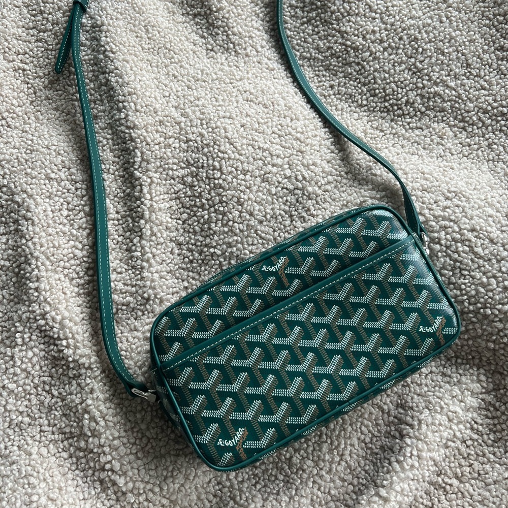 Goyard green camera bag